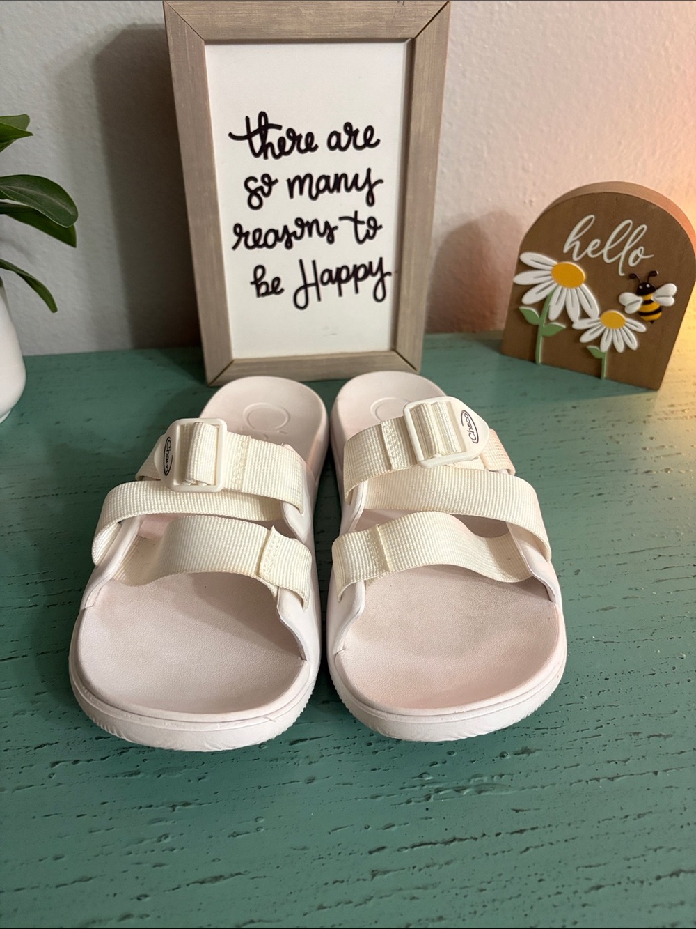 Chaco Kids Pale Pink Adjustable Slide Sandals